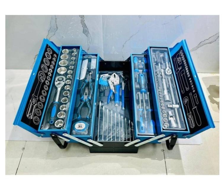 مجموعه جعبه بکس و ابزار 85 عددی باس 3 طبقه مدل 85PCS
