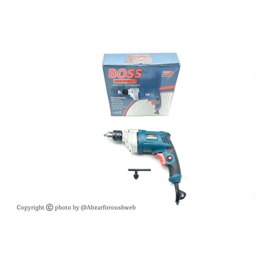 دریل 13 میلیمتر نیم تنه فلزی 1000 وات باس مدل BS-302