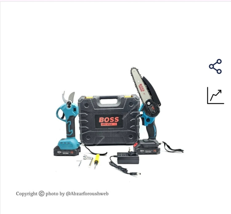 مجموعه ۲ عددی قیچی و اره شارژی 36 ولت باس مدل BSTWIN3