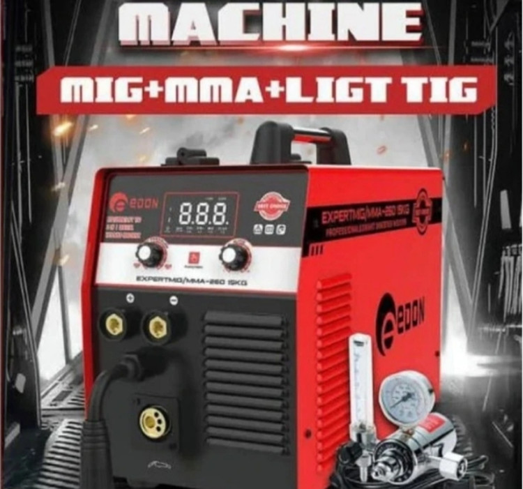 دستگاه جوش ۲۶۰ آمپر CO2 سه کاره قرقره بزرگ ادون همراه با مانومتر مدل EXPERTIMIG/MMA260