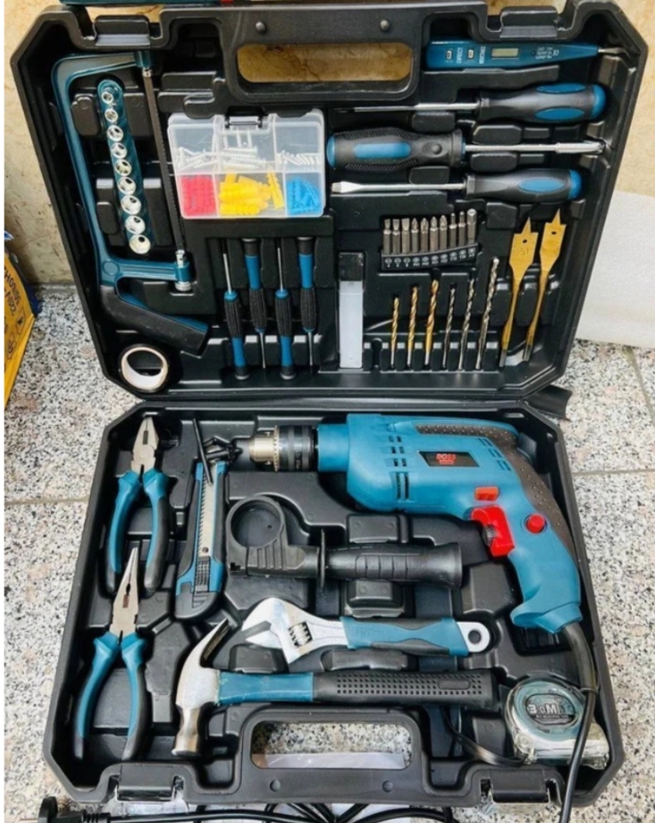 کیت دریل ۱۳ میلیمتری چکشی ۱۰۰ عددی باس BS1308