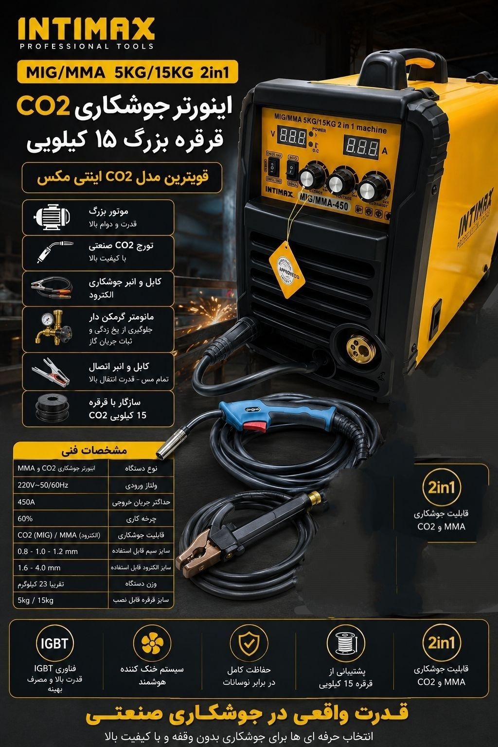 اینورتر co2 قرقره بزرگ اینتی مکس