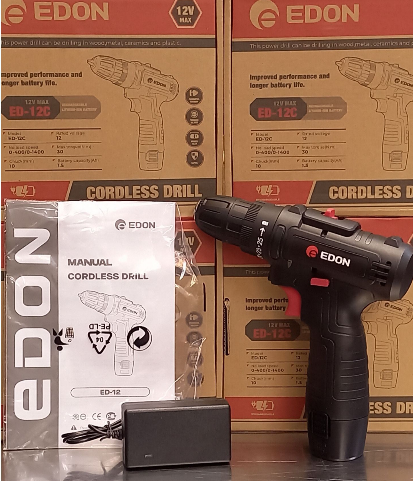 دریل شارژی 12 ولت تک باتری ادون ED-12C
