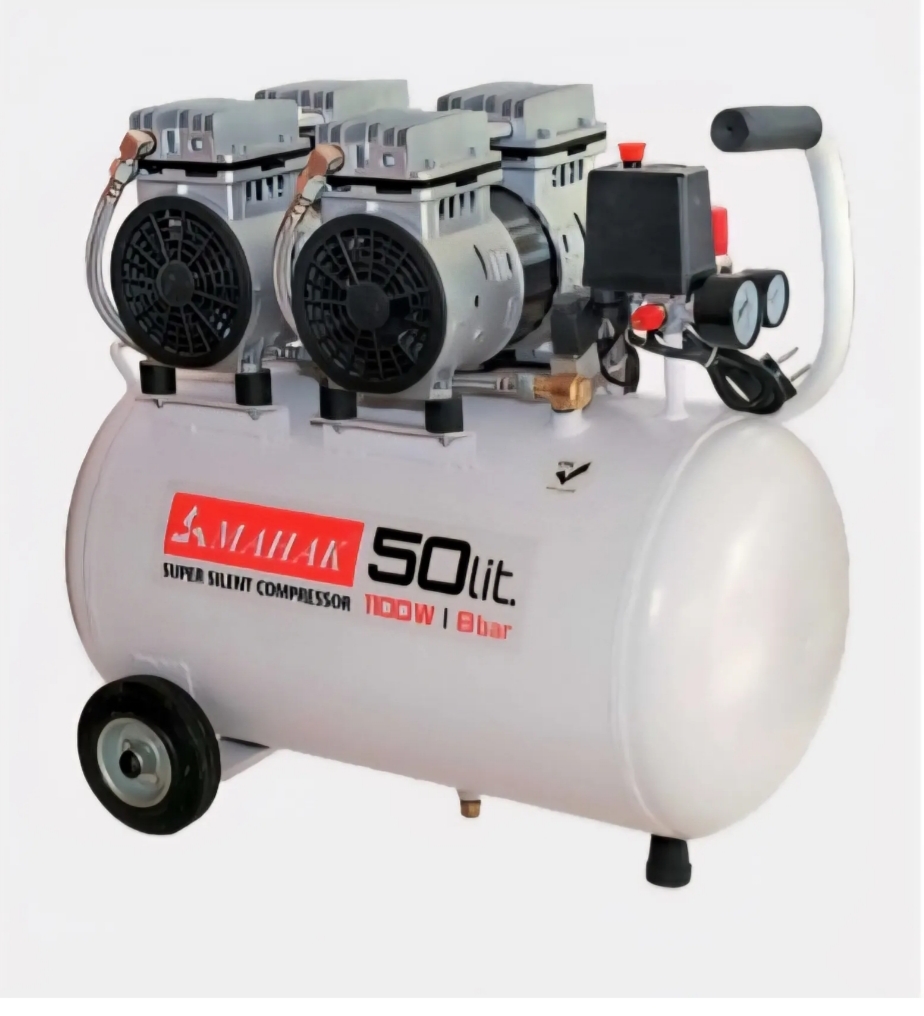 کمپرسور باد ۵۰ لیتری سایلنت ۱۱٠٠ وات دو موتوره محک مدل HSU1100-50L